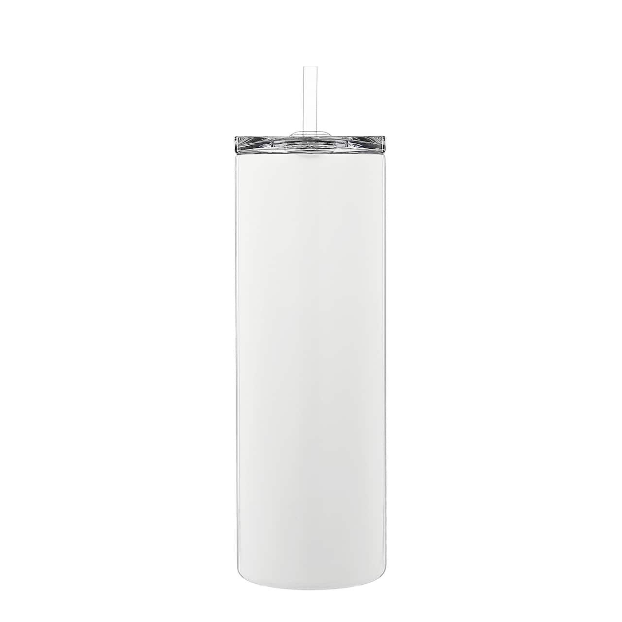 18.5oz. Skinny Sublimation Tumbler with Straw by Make Market®
